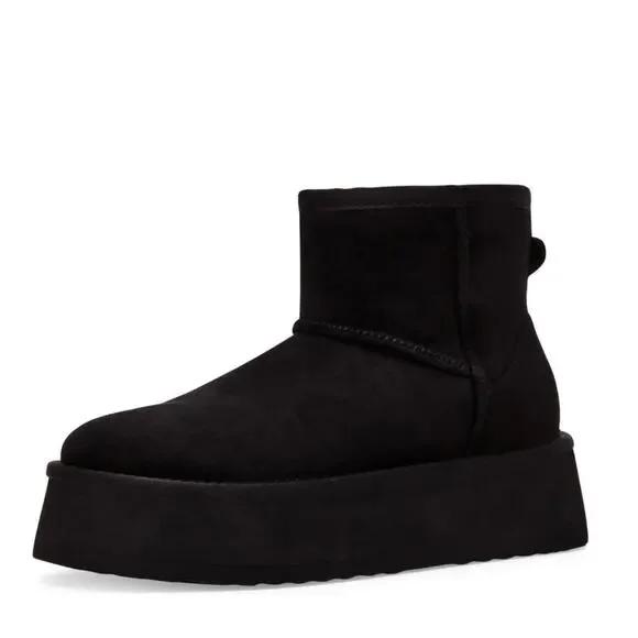 NWT Steve Madden Women's Enchanting Ankle Boot Black Platform Bootie Suede 8M - Picture 2 of 7